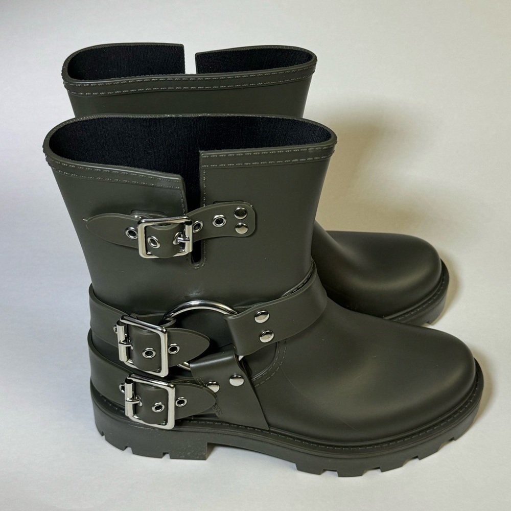 Jeffrey Campbell Dark Green Winter Rain Boots